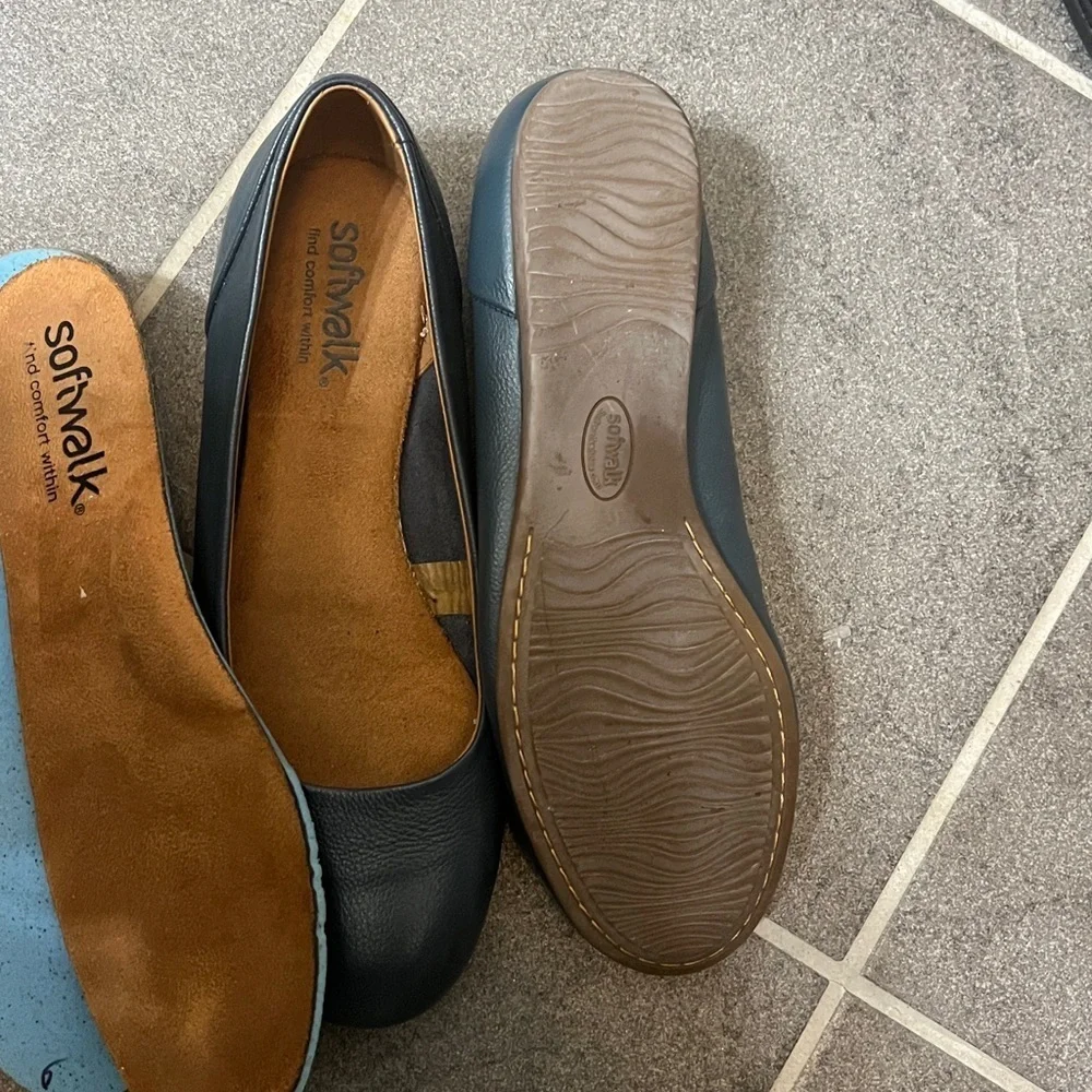 Softwalk Sonoma Ballet Flats Slip On Blue Women’s Size 9W walking summer spring
